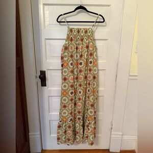 Universal Thread Quilt Patrern Dress in Green and Orange